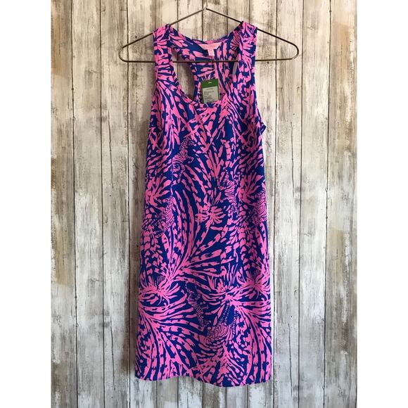 Lilly Pulitzer Dresses & Skirts - Lilly Pulitzer Betty Silk Dress Pink Sapphire Blue Rolling In The Grass XXS NEW
